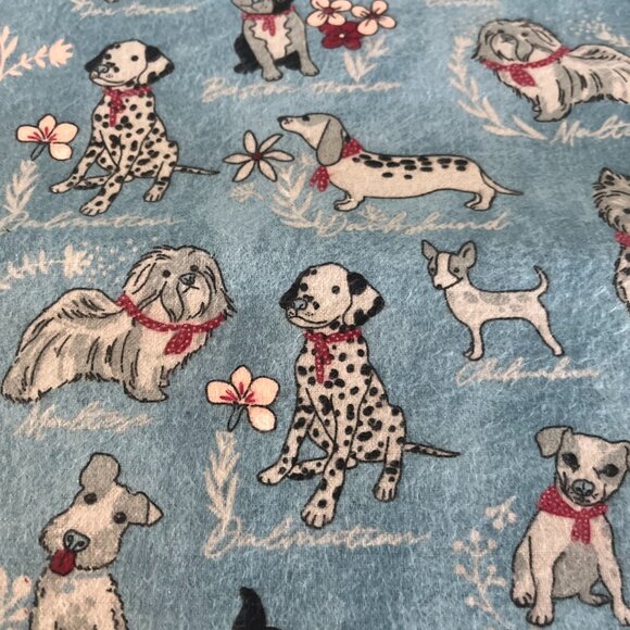 Darling PUPPY BREEDS Handmade Cotton Flannel Pillowcase fits a Standard/Queen - Picture 2 of 3
